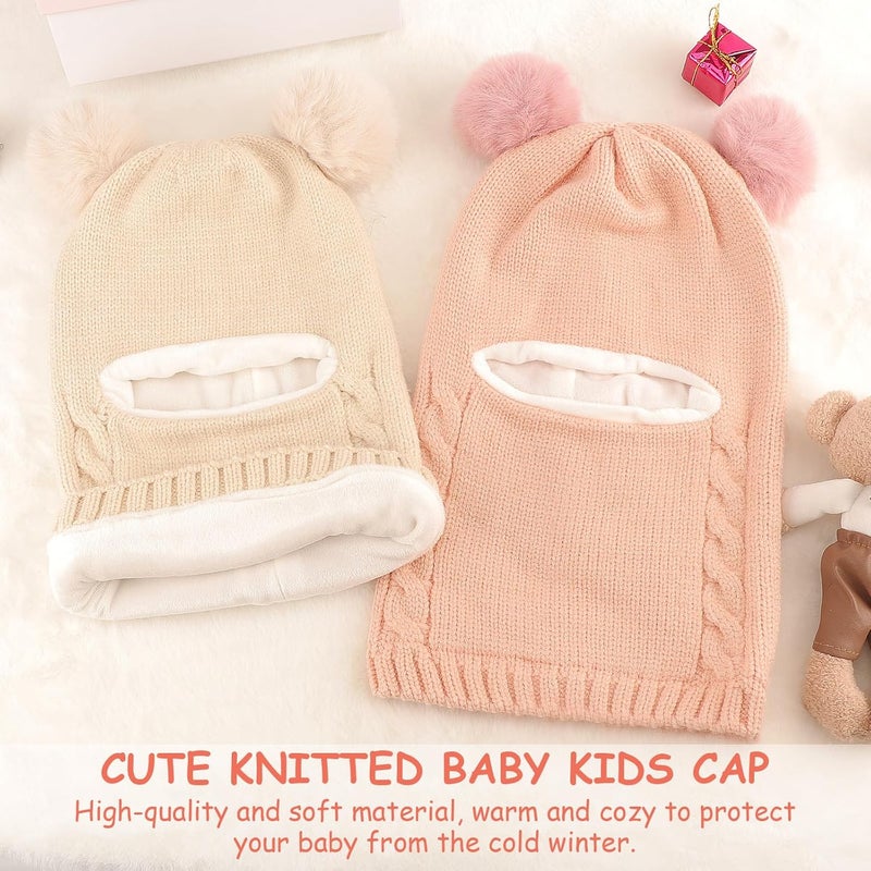 DRESHOW BQUBO Kids Winter Hat Scarf Boys Girls Knit Earflap Beanie Double Thicken Lining Windproof Ski Cap for Toddler Kids 2-5 Years - Image 4